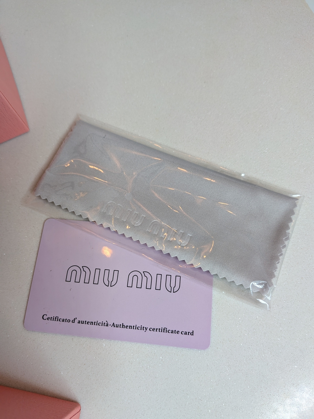 Miu Miu Pink Cat-Eye Sunglasses with Gold Logo Accent - Picture 10 of 12